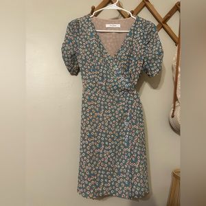 Floral wrap around dress